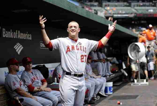 Mike Trout After He Hit A Home Run